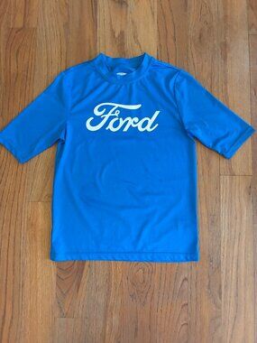 Ford Kids Blue Short-Sleeve Rash Guard Size 10/12